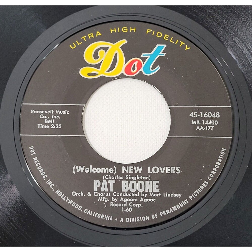 Pat Boone ‎45 RPM - (Welcome) New Lovers / Words - DOT VG+ Pop '60